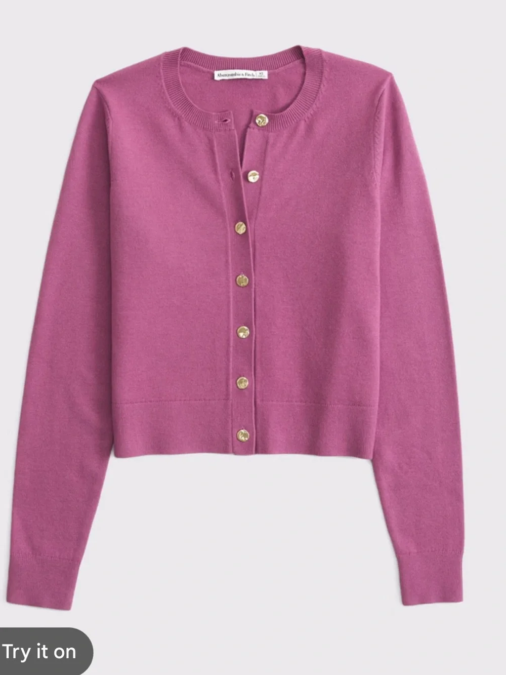 Abercrombie & Fitch Rose-Pink Button Front Knit Cardigan - Picture 1 of 3